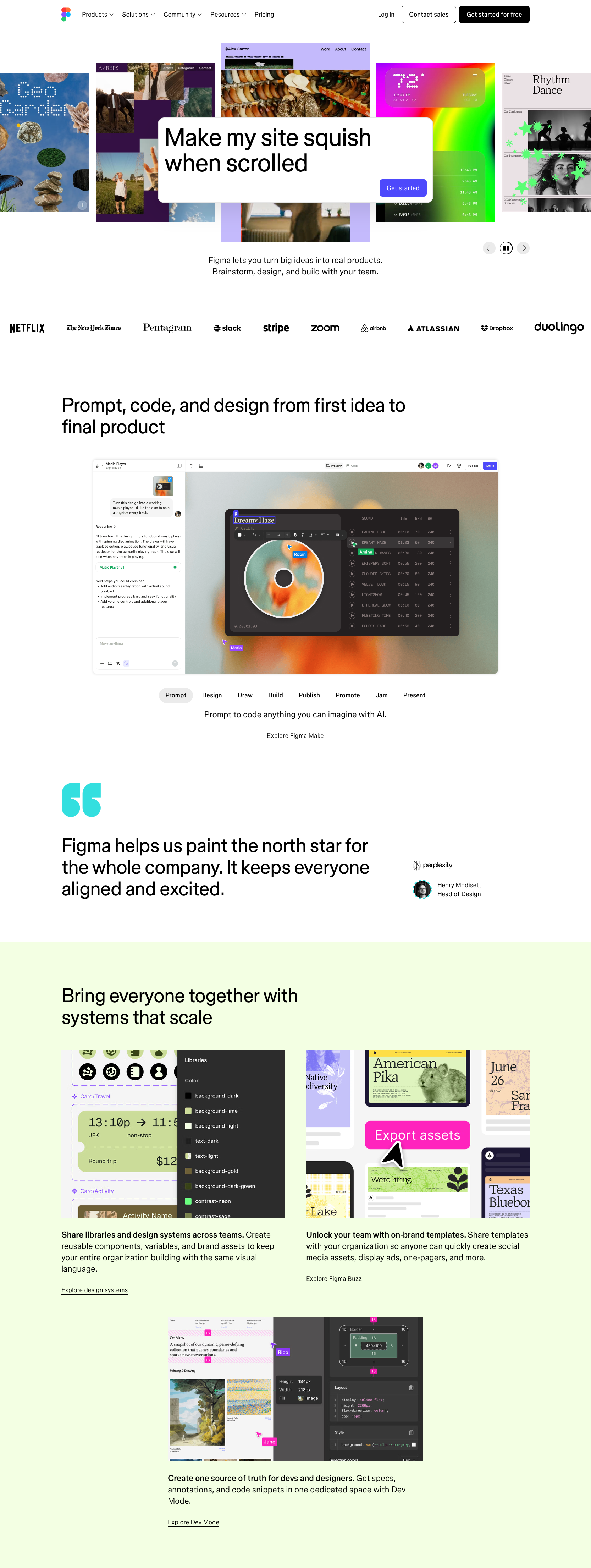 Figma SaaS website - Collaborative interface design tool with a minimalist black-and-white design system featuring high contrast. Clean, focused aesthetic that gets out of the way of the designer's work.