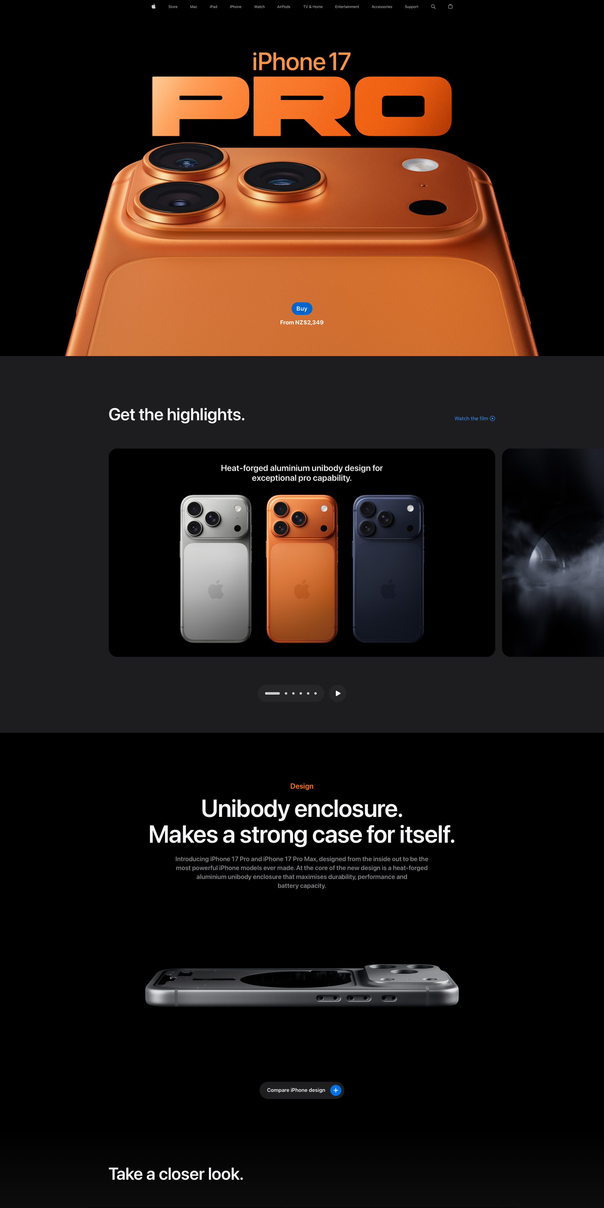 iPhone 17 Pro - Website Screenshot