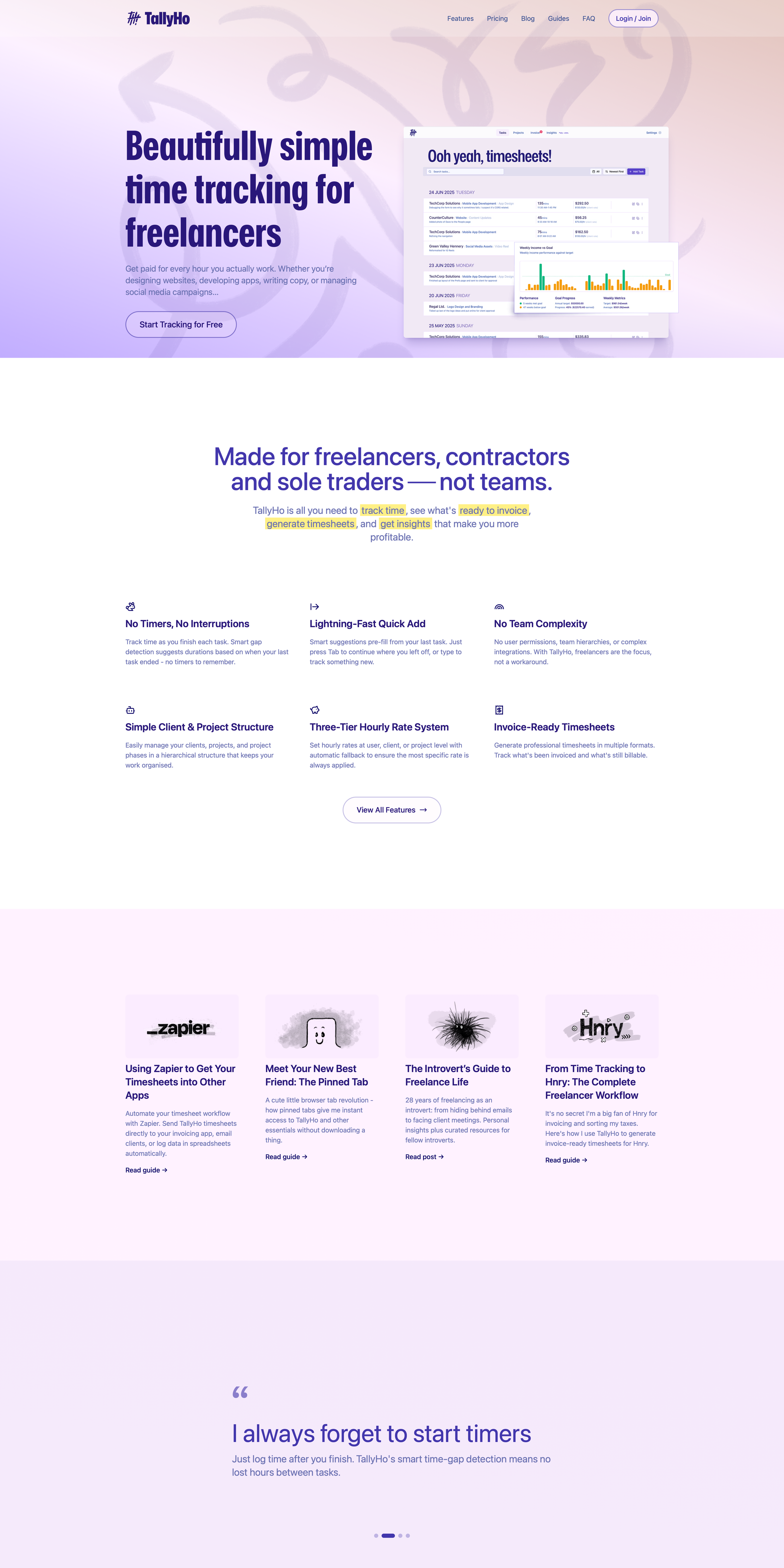 TallyHo - Website Screenshot